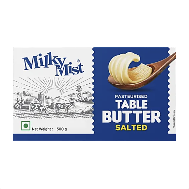 Milky Mist Table Butter - Salted, Instant Nutritional Boost, Rich Creamy Texture