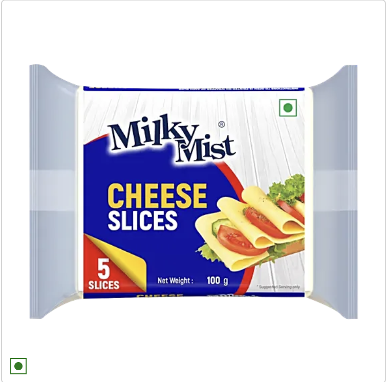 Milky Mist Cheese Slice - Rich In Protein, Calcium, Enhance Taste & Flavour, 100