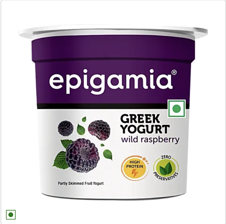 Epigamia Wild Raspberry Greek Yogurt, 85 g Cup