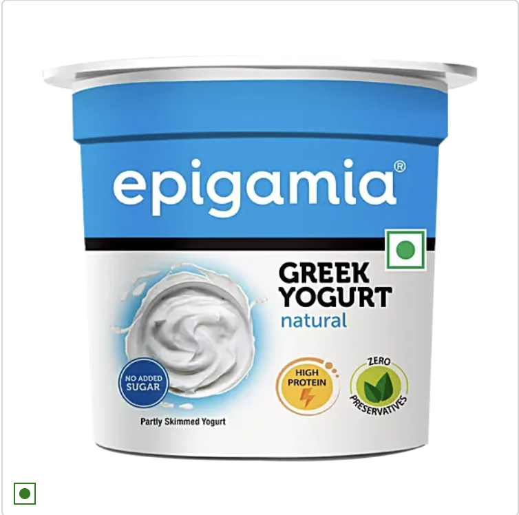 Epigamia Natural Greek Yogurt, 85 g Cup