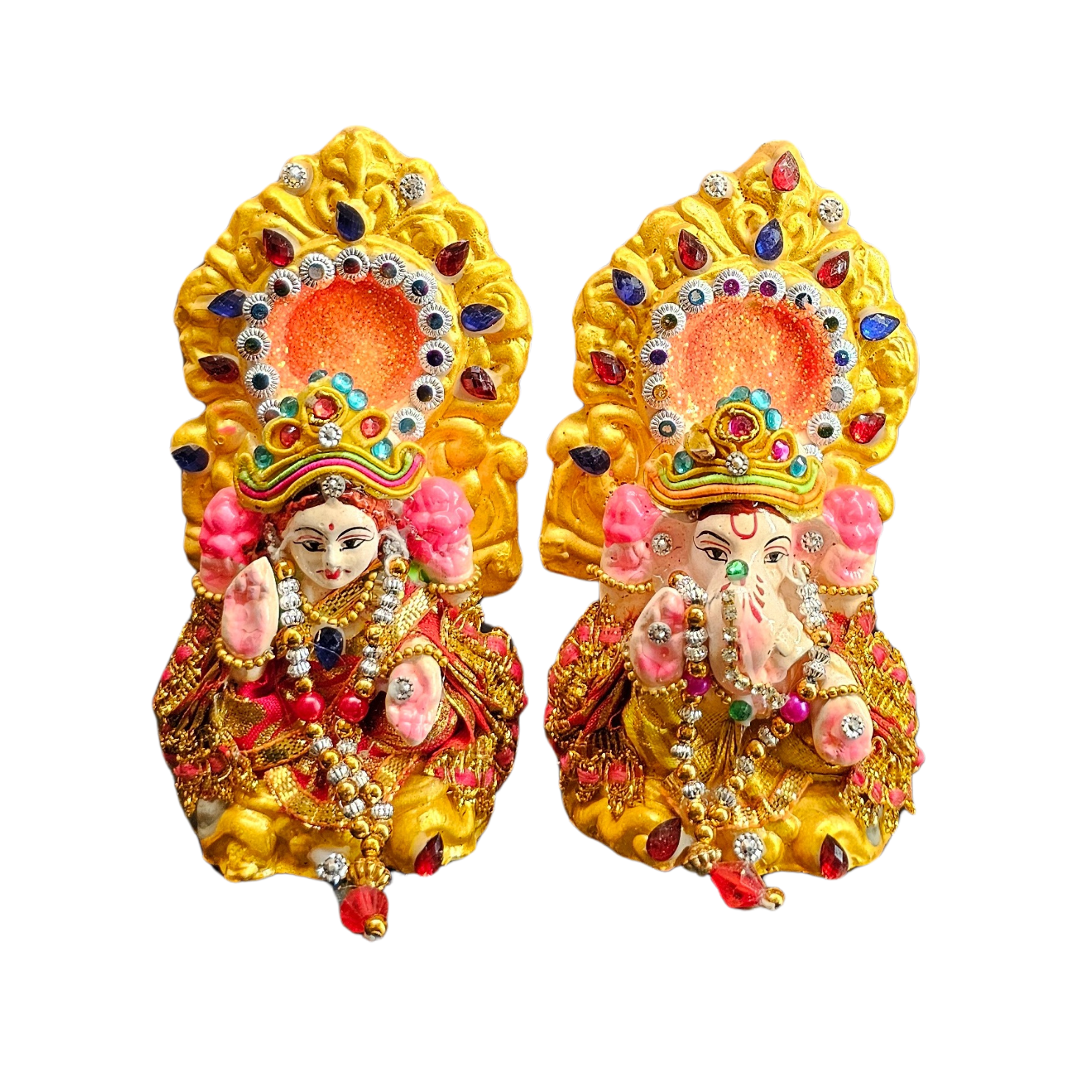Lakshmi & Ganesha Terracota 5" 2s